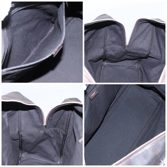 BURBERRY Nova Check Boston Bag PVC Leather Brown Silver Auth ep8729 - Picture 16 of 16